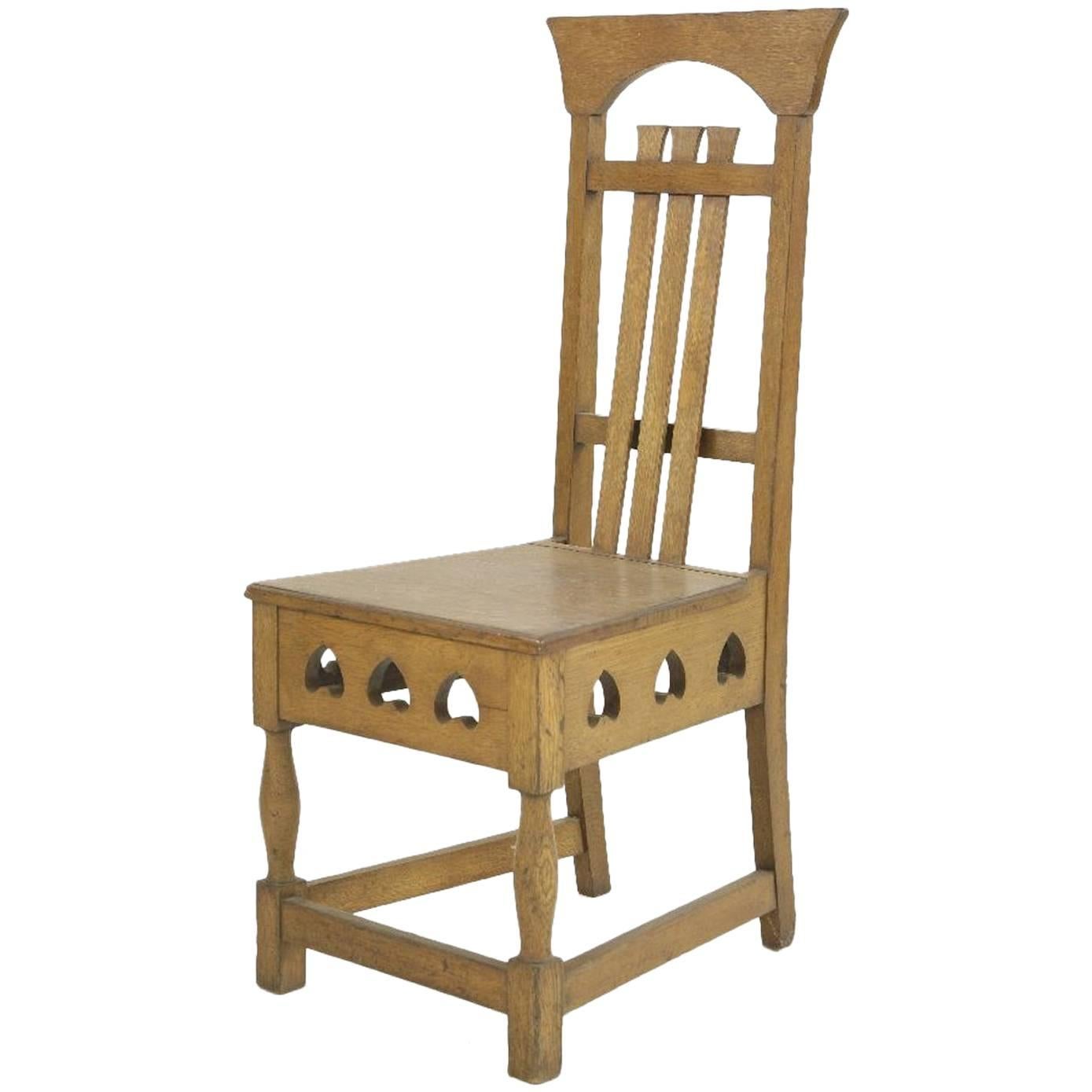 Shapland and Petter Arts & Crafts Oak Chair in the Style of M H Baillie Scott For Sale