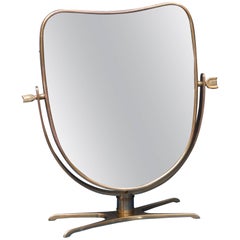 Vintage Italian Brass Vanity or Tabletop Mirror