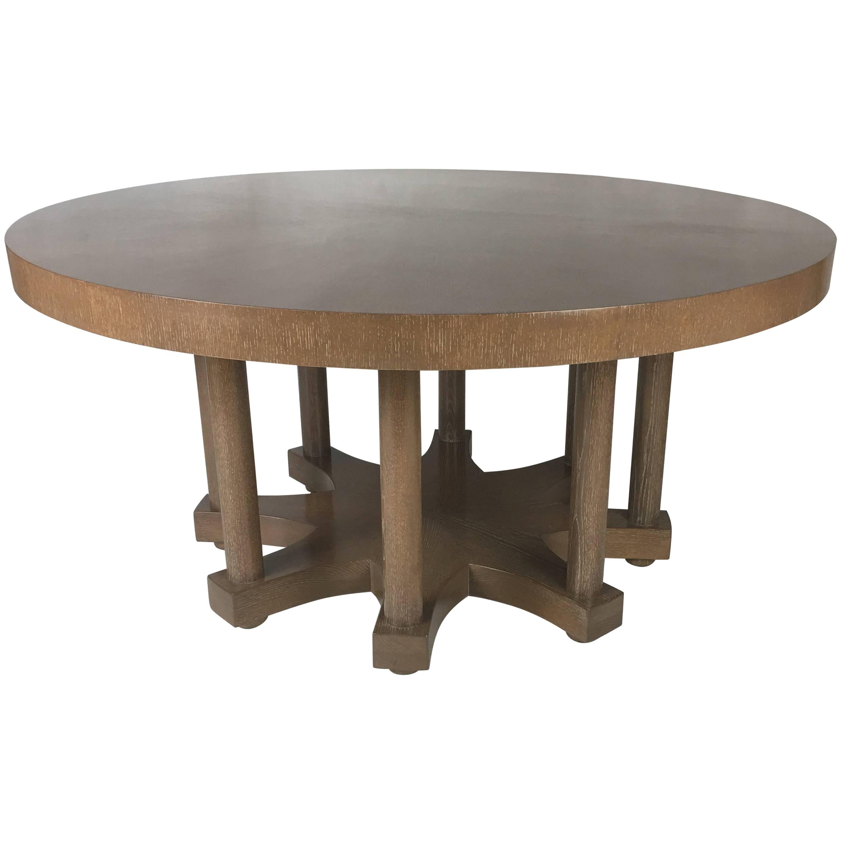 Round Colonnade Base Oak Dining Table