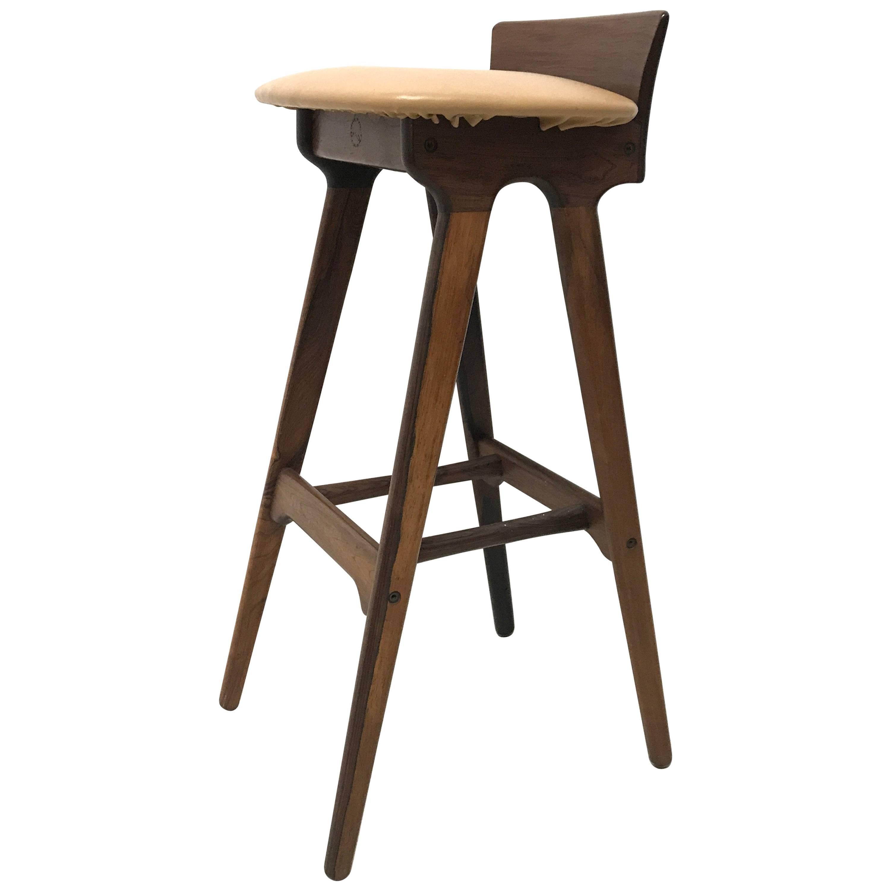 Erik Buck Chr. Tabouret de bar en bois de rose de Christensens Mobelfabrik I/S Vamdrup Design en vente