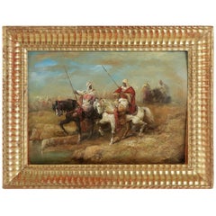 Arabian Riders Horseback, Oil on Panel, circa 1856-1861