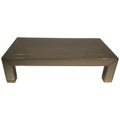 Italian Designed Coffee or Cocktail Table in Bronze Mirror and Brass, 1979