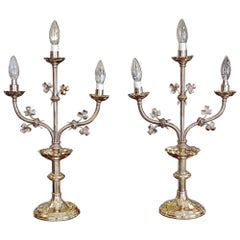 Pair of Early 20th Century Brass Candelabra