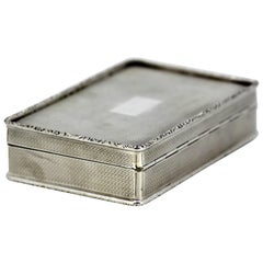 Art Deco Solid Sterling Silver Cigarette Box, 1922, Charles Henry Dumenil