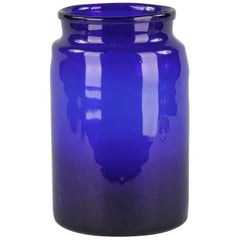 French Cobalt Blue Glass Pharmacy Jar, 1930s