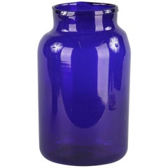 French Cobalt Blue Glass Pharmacy Jar, 1930s