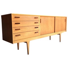 Vintage Mid-Century Ercol Blonde Teak Sideboard Credenza G Plan Danish Design, 1970s