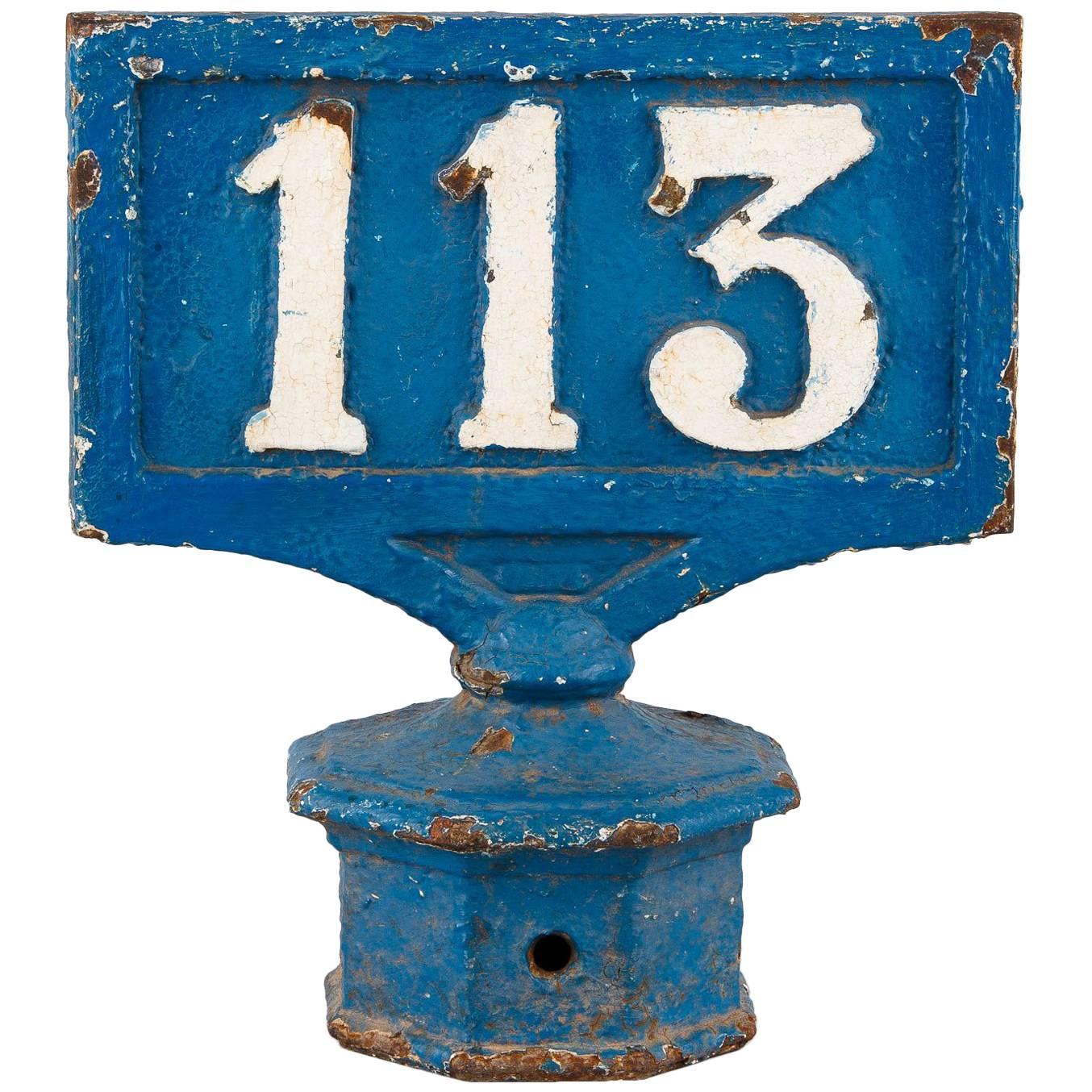 Painted Cast Iron Railway Sign, France, Late 1800s