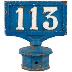 Painted Cast Iron Railway Sign, France, Late 1800s
