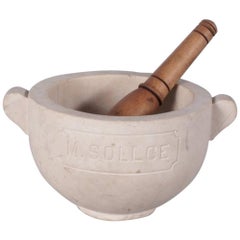 French Apothecary Mortar and Pestle, Early 1900s