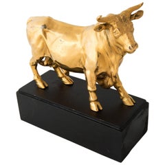 Italian Renaissance Gilt Bronze Sculpture of a Bull