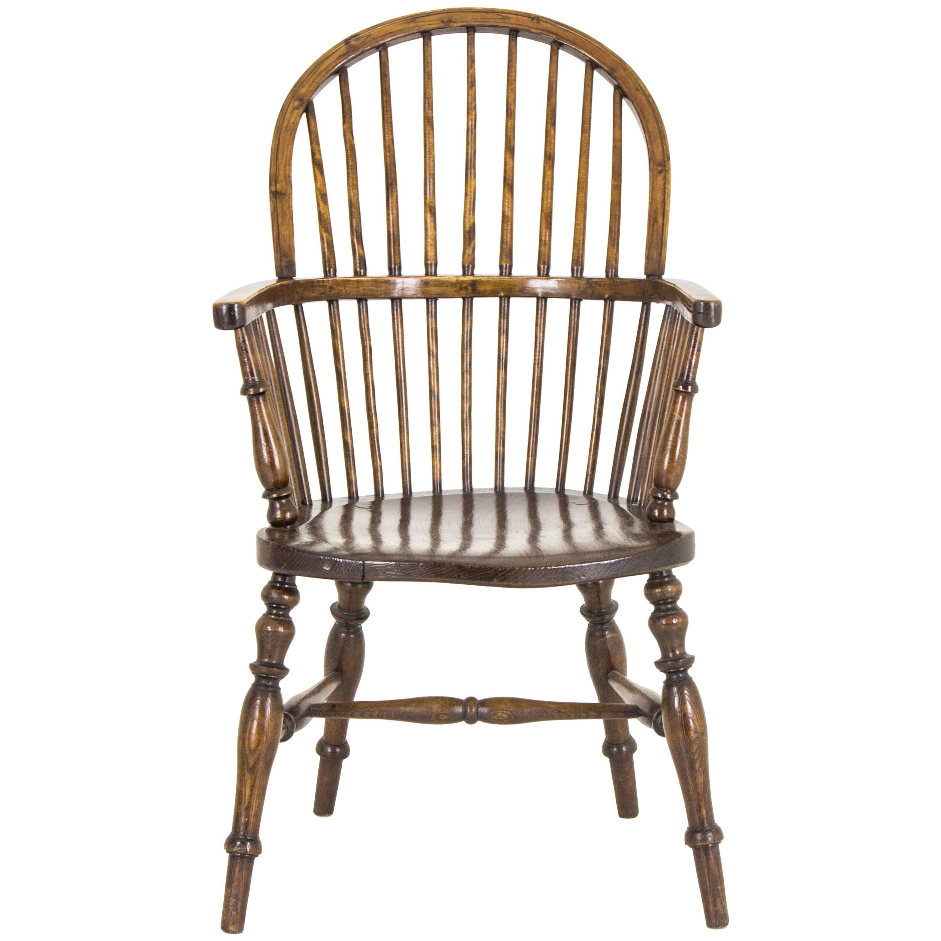 Windsor Chair Antique Chair Elm High Back Chair, Scotland, 1920