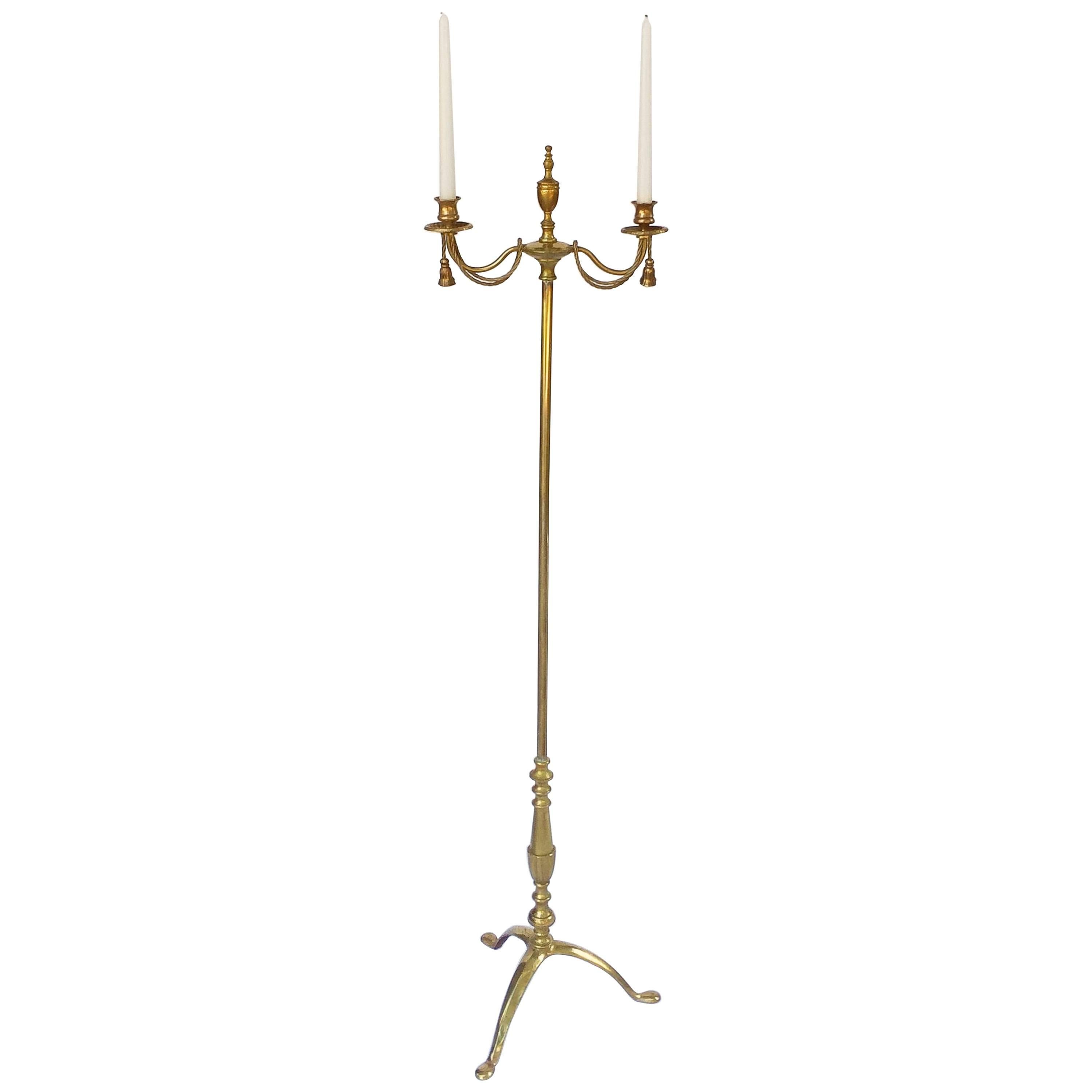 Regency Floor-Standing Candleholder or Candelabra of Brass from England For Sale