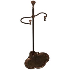 Antique Art Nouveau Cast Iron and Gilt Walking Stick Stand or Umbrella Stand