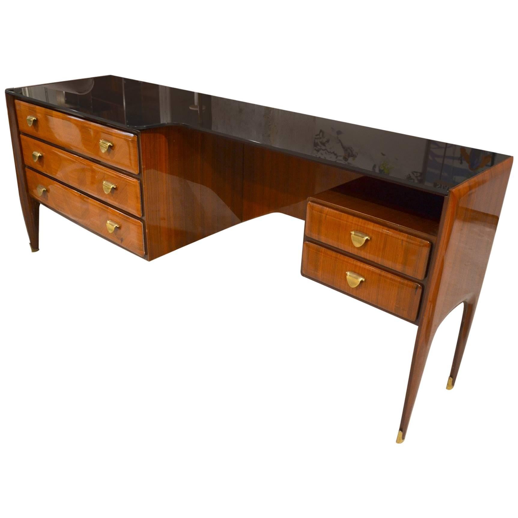 Fantastic Italian Desk or Sideborad in the Taste of Gio Ponti, circa 1960 For Sale