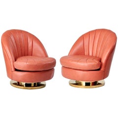 Pair of Glamorous Modern Lounge Chairs Milo Baughman