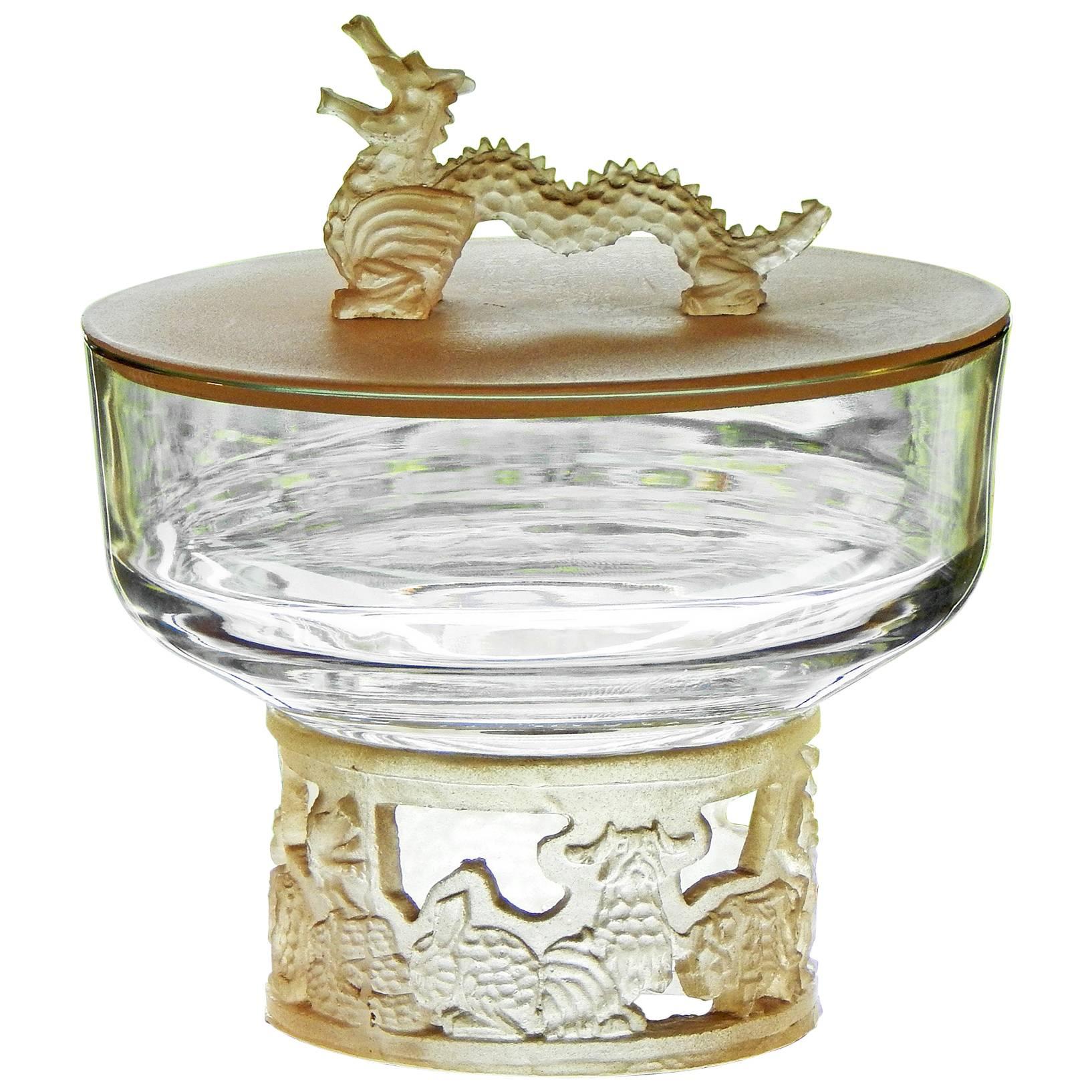 "Dragon Compotes, " Rare Mid-Century Chinese Zodiac Centrepieces by Thorpe For Sale