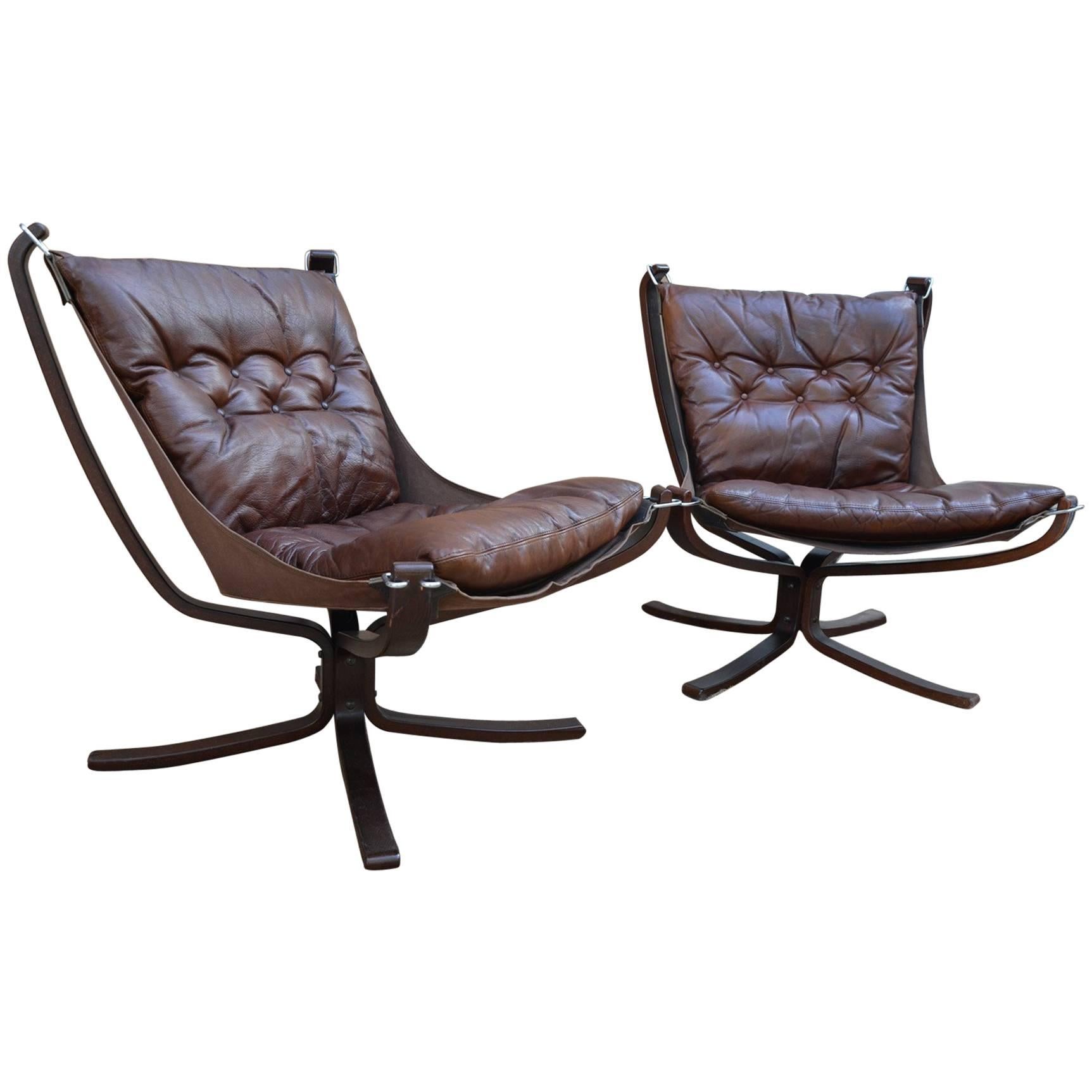 Beautiful Pair of Sigurd Ressel Falcon Chair, circa 1960 For Sale