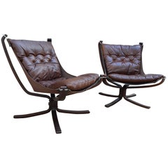 Retro Beautiful Pair of Sigurd Ressel Falcon Chair, circa 1960