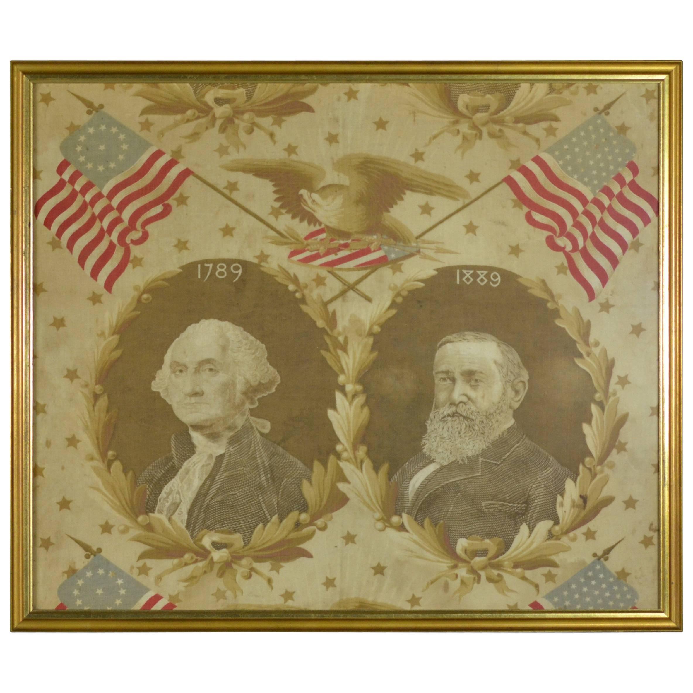 Antique Presidential Campaign Textile, 1889