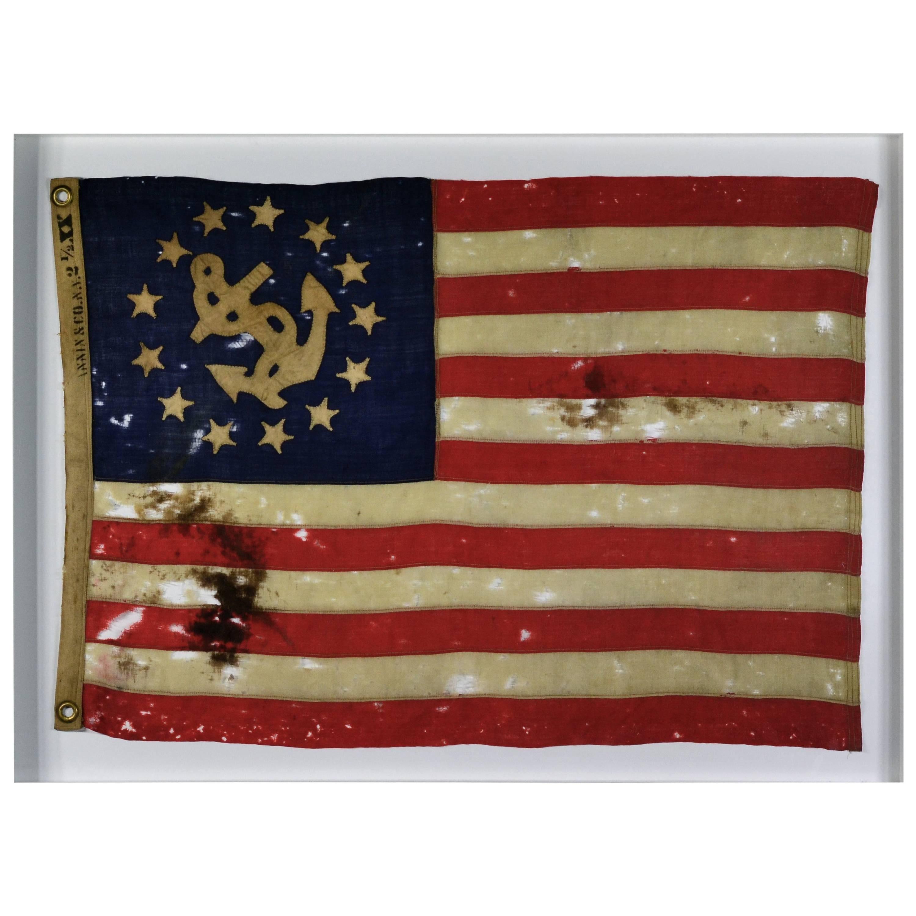 Antique 13 Star Yacht Flag For Sale