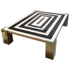 Kubo Design Large Parchment and Brass Cube Base Coffee Table 11