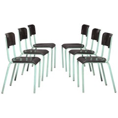 Set of Six Bakelite and Metal Modern Chairs, circa 1930 8