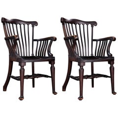 Walnut Elbow Chairs, England, circa 1900