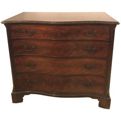 Flame Mahogany Four Graduating Drawer Georgian Style Chest or Commode