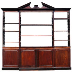 George III Mahogany Breakfront Open Bookcase