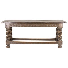 Antique Oak Table Refectory Table, England, 1700s
