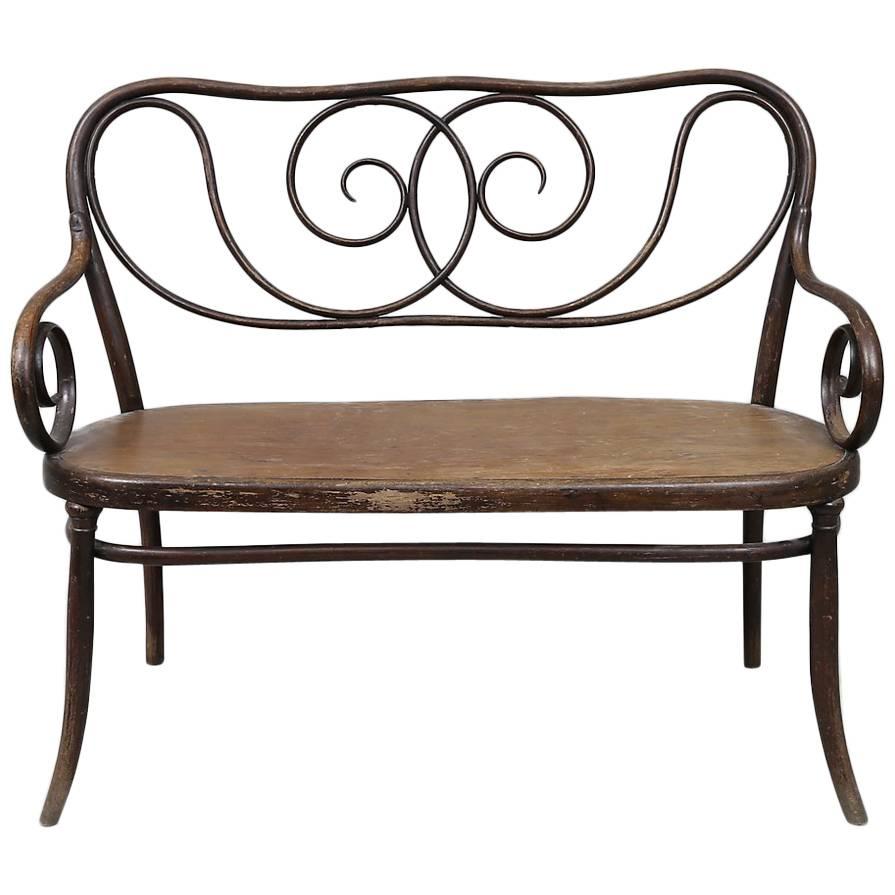 Extremely Rare Bentwood Settee by August Thonet