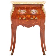 Vintage French Marble-Top Nightstand, circa 1950