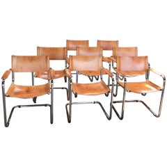 Mart Stam Eight Italian Leather Armchairs 1960