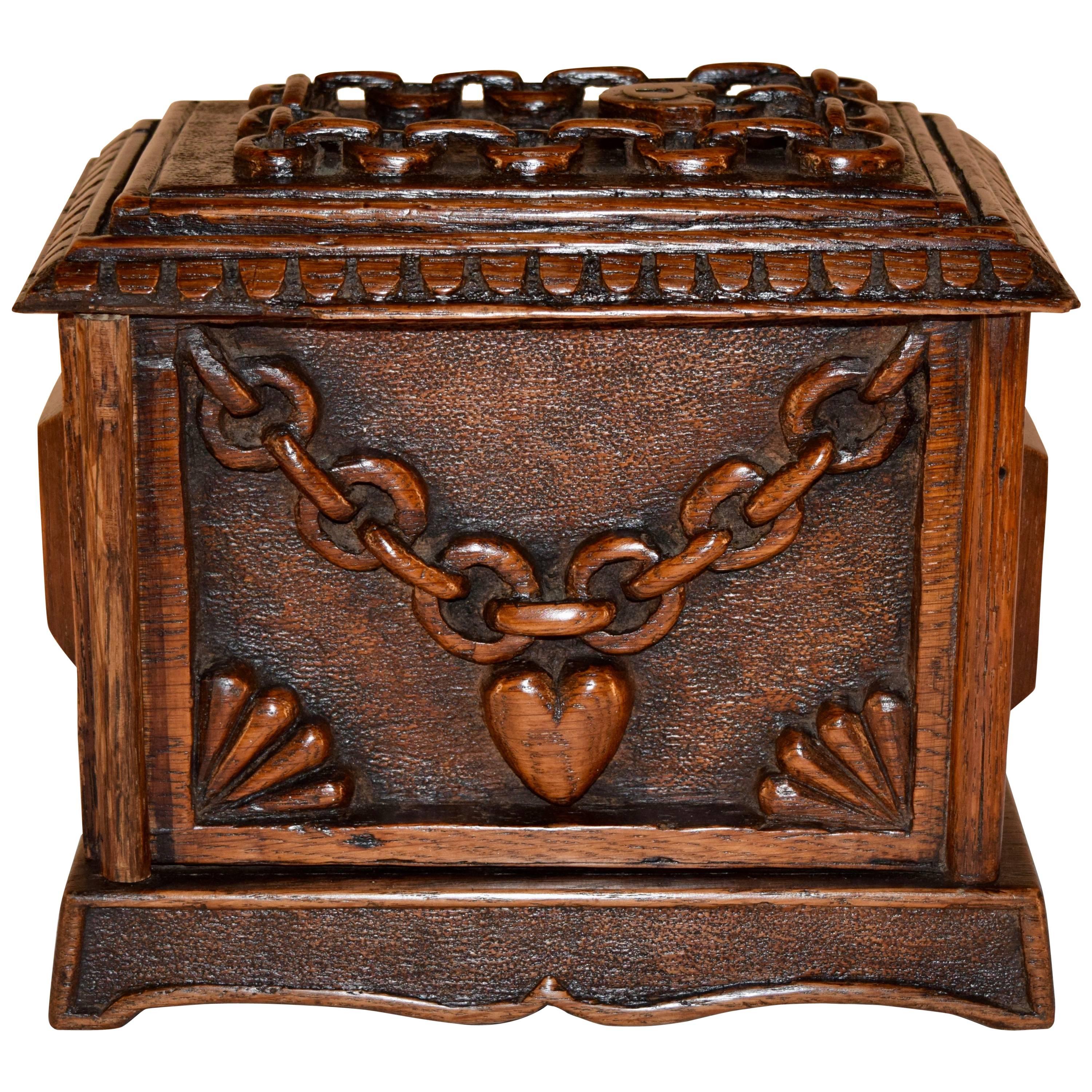 19th Century Folk Art Carved Box