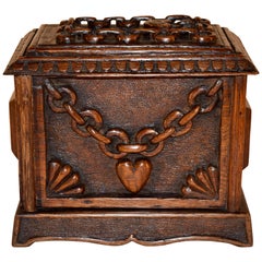Antique 19th Century Folk Art Carved Box