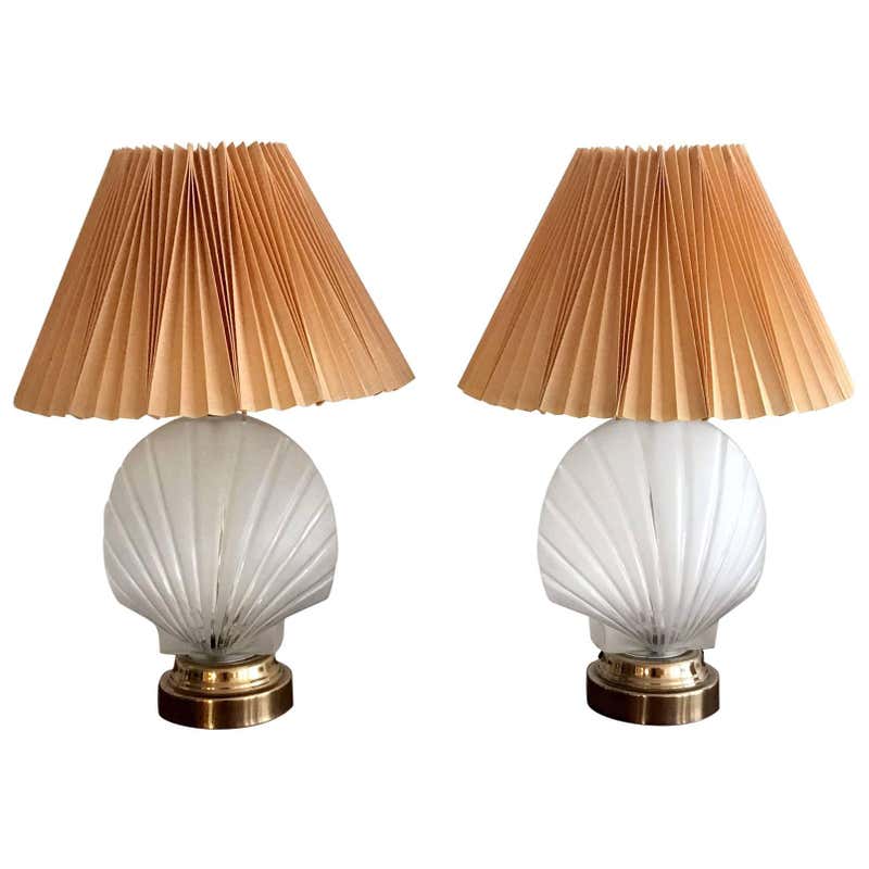 Pair Stunning Vintage Lucite Lamps With Acrylic Shades at 1stDibs