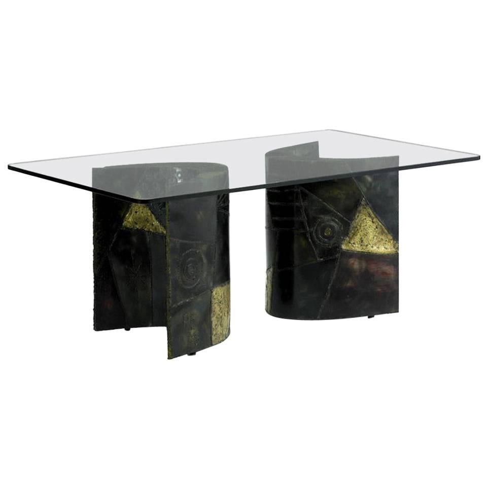 Sculptured Steel Dining Table Bases Paul Evans Directional