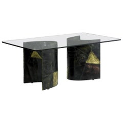 Sculptured Steel Dining Table Bases Paul Evans Directional