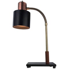1960s Danish Copper and Brass Table Lamp by Jo Hammerborg for Fog & Mørup
