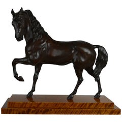Antike antike Pferdefigur aus Bronze im Bronzestil, französisch, 19. Jahrhundert
