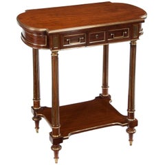 Fine French Mahogany and Brass Directoire Style Occasional or Dressing Table