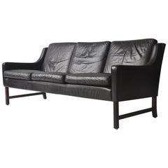 Fredrik Kayser Leather and Rosewood Sofa