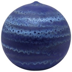 Ceramic Vase by Antonio Lampecco with Blue Glaze Decoration, circa 1970 2