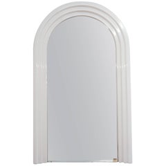Beautiful Lighted Mirror in White Plastic Store Sottsass Style