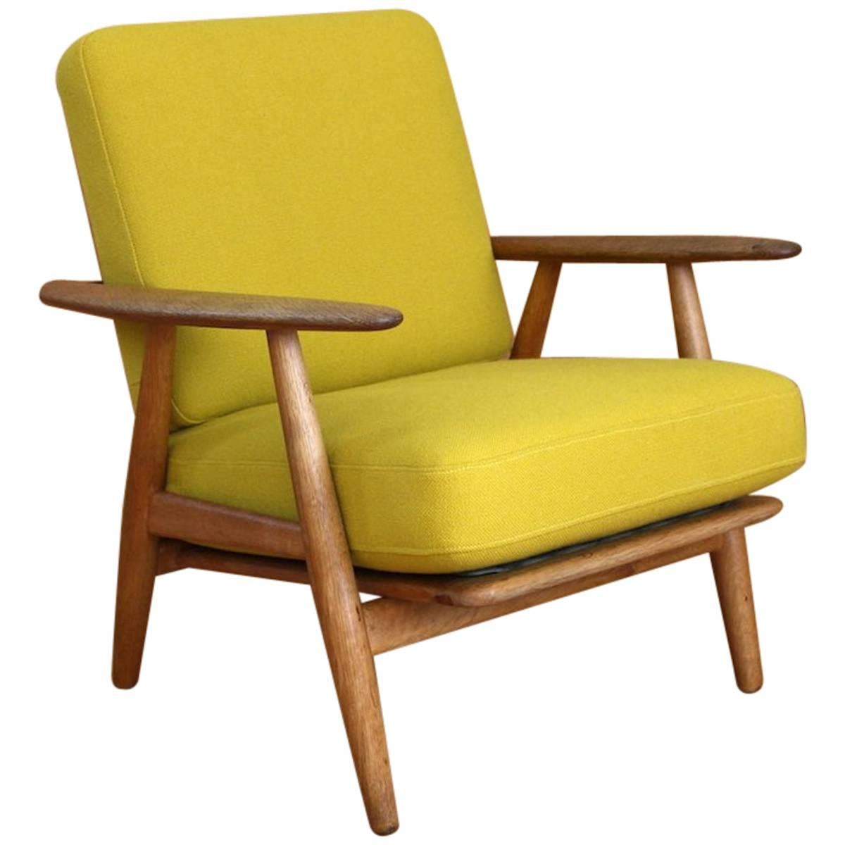Hans Wegner Oak 'Cigar' Lounge Chair Model GE240 GETAMA, Denmark