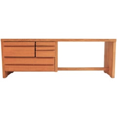 Desk, Dressing Table "R 05" in Solid Elm Designed by Pierre Chapo, circa 1965 12