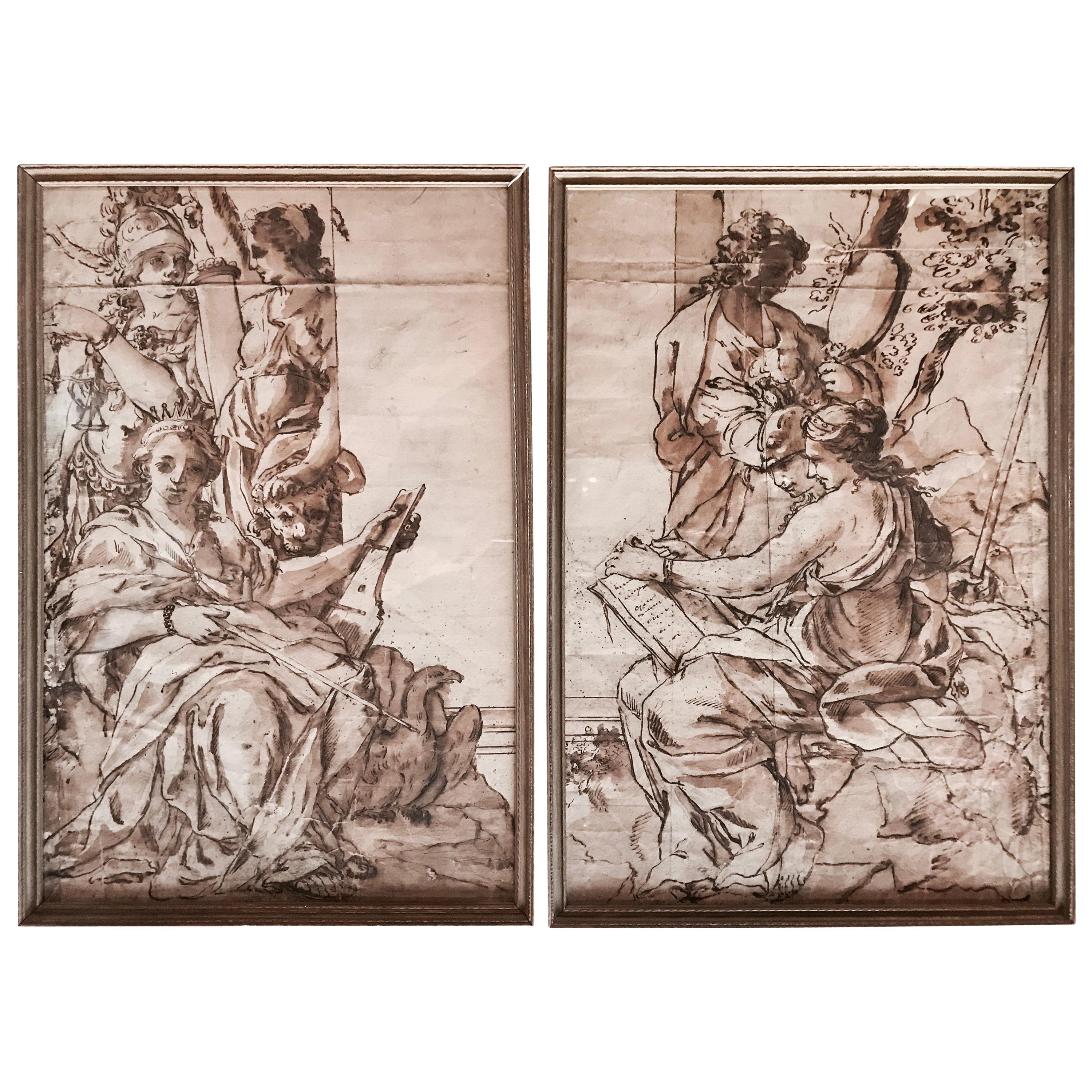 Pair of Old Master Drawings