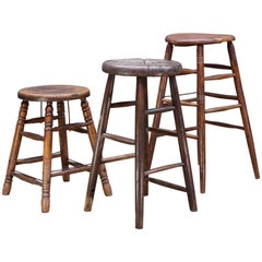 Just Two - Old West Saloon Hardwood Vintage Industrial Stools