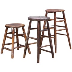 Just Two - Old West Saloon Hardwood Vintage Industrial Stools 